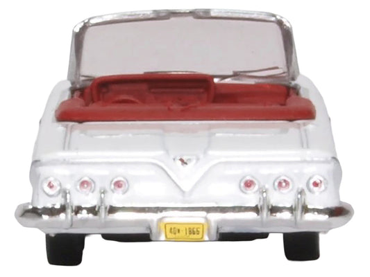 1961 Chevrolet Impala Convertible Ermine White with Roman Red Interior 1/87 (HO) Scale Diecast Model Car by Oxford Diecast Oxford Diecast