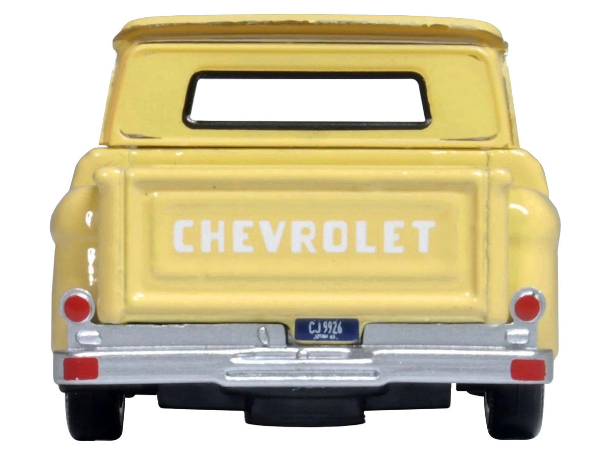 1965 Chevrolet C10 Stepside Pickup Truck Yellow 1/87 (HO) Scale Diecast Model Car by Oxford Diecast Oxford Diecast