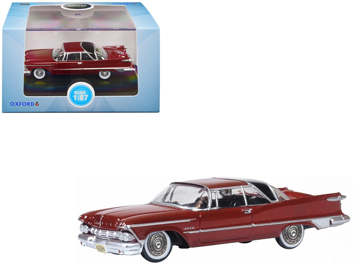 1959 Chrysler Imperial Crown 2 Door Hardtop Radiant Red with Black Top 1/87 (HO) Scale Diecast Model Car by Oxford Diecast Oxford Diecast