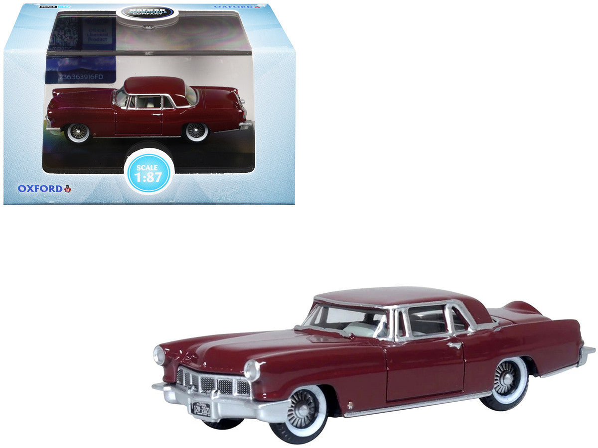 1956 Lincoln Continental Mark II Dark Red 1/87 (HO) Scale Diecast Model Car by Oxford Diecast Oxford Diecast