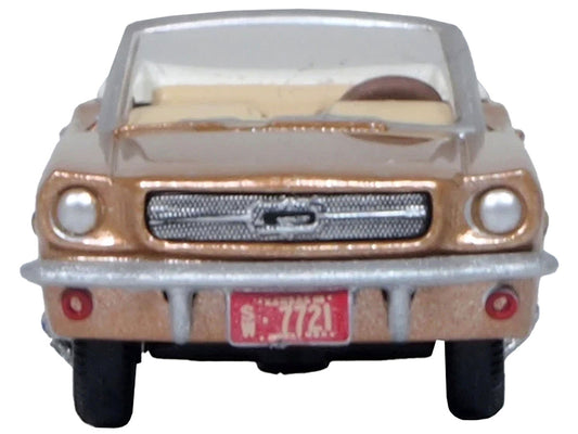 1965 Ford Mustang Convertible Prairie Bronze Metallic 1/87 (HO) Scale Diecast Model Car by Oxford Diecast Oxford Diecast