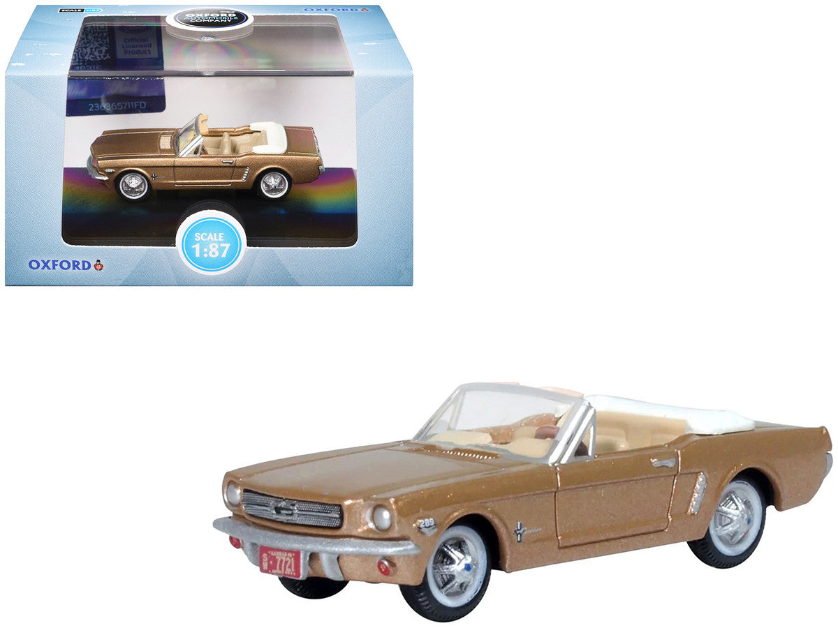 1965 Ford Mustang Convertible Prairie Bronze Metallic 1/87 (HO) Scale Diecast Model Car by Oxford Diecast Oxford Diecast