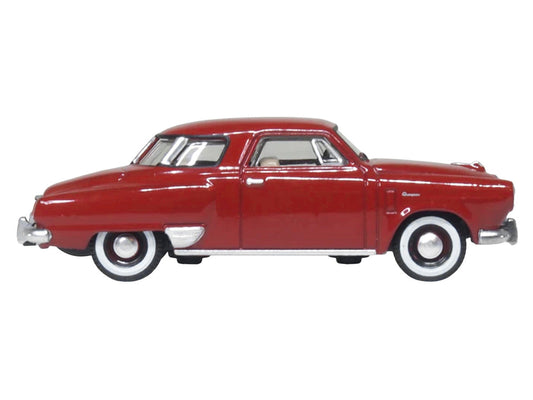 1950 Studebaker Champion Starlight Coupe Commanche Red 1/87 (HO) Scale Diecast Model Car by Oxford Diecast Oxford Diecast