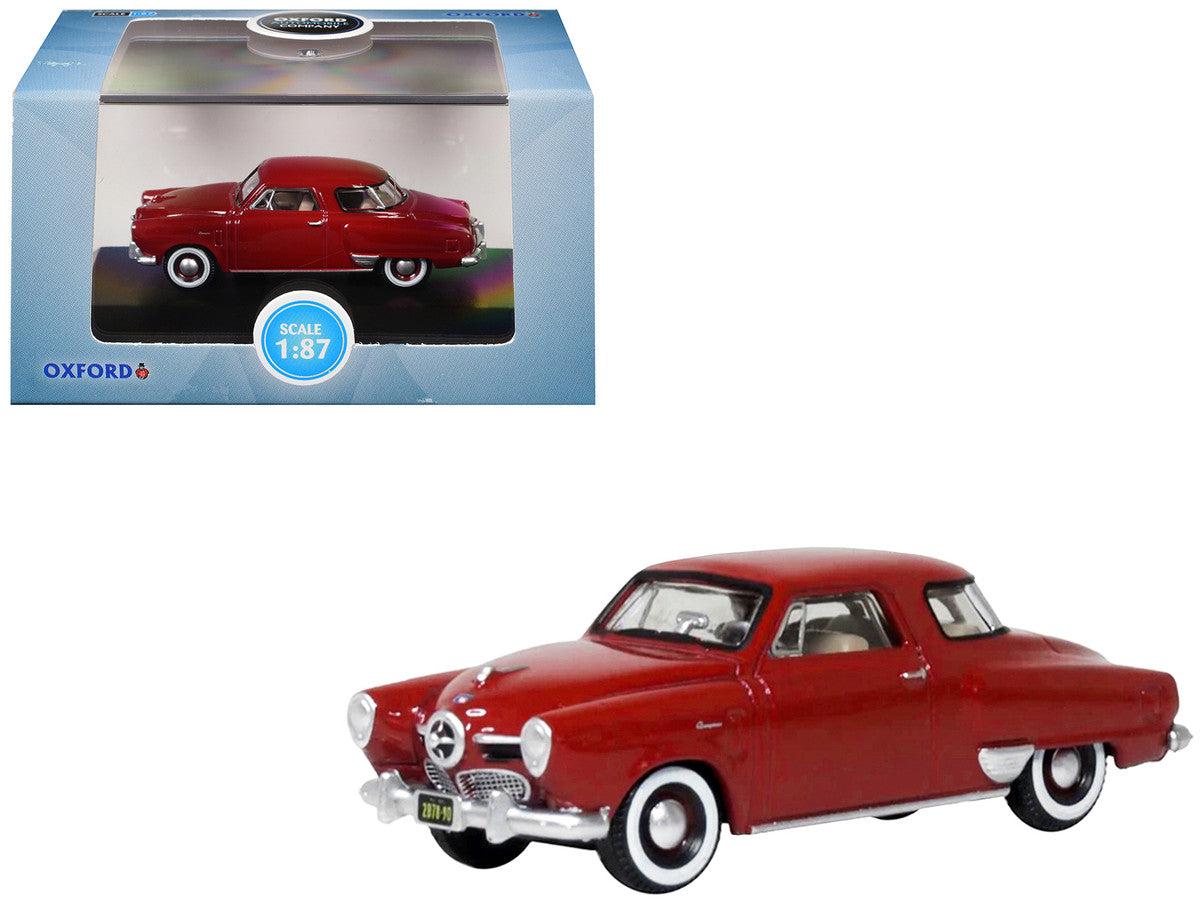 1950 Studebaker Champion Starlight Coupe Commanche Red 1/87 (HO) Scale Diecast Model Car by Oxford Diecast Oxford Diecast