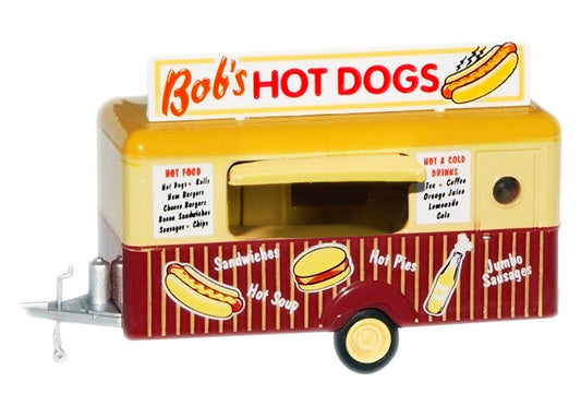 "Bob's Hot Dogs" Mobile Food Trailer 1/87 (HO) Scale Diecast Model by Oxford Diecast Oxford Diecast