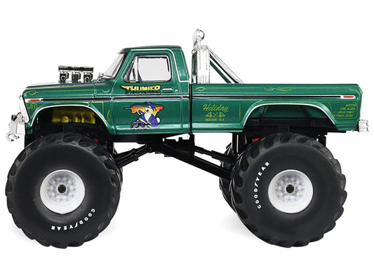 1975 Ford F-250 Monster Truck with 66-Inch Tires "Thumper" Green Metallic "Kings of Crunch" Series 1/43 Diecast Model Car by Greenlight Greenlight