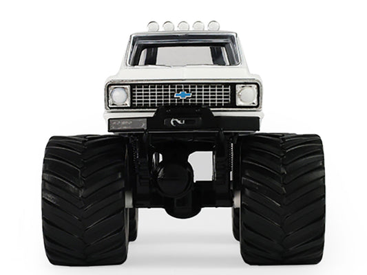 1972 Chevrolet K-10 Monster Truck "Chevron 150th Anniversary" White and Blue Metallic "Kings of Crunch" Series 1/43 Diecast Model Car by Greenlight-1