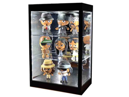 Showcase 3 Tier Display Case with Mirror Back Panel and LED Lights for 1/64-1/18 Scale Models