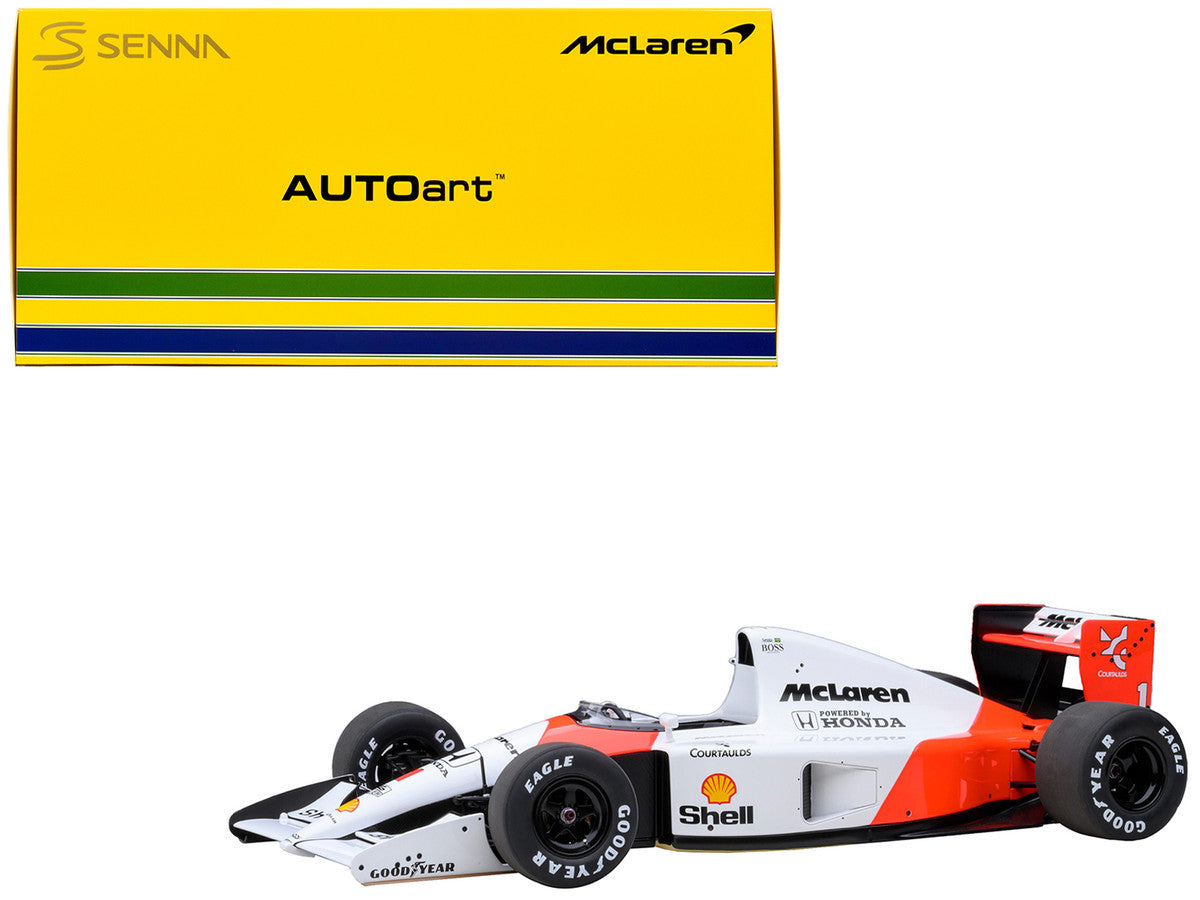 McLaren Honda MP4/6 #1 Ayrton Senna 2nd Place Formula One F1 Japanese GP (1991) (with McLaren Logo) 1/18 Model Car by Autoart Autoart