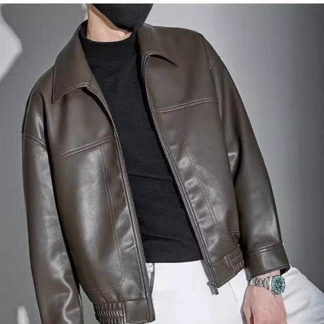 Men's Lapel Motorcycle Fashion Casual High-quality Jacket Best YouTube Store