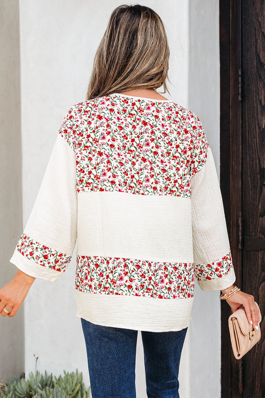 Penny 3 4 Sleeve Blouse Threaded Pear