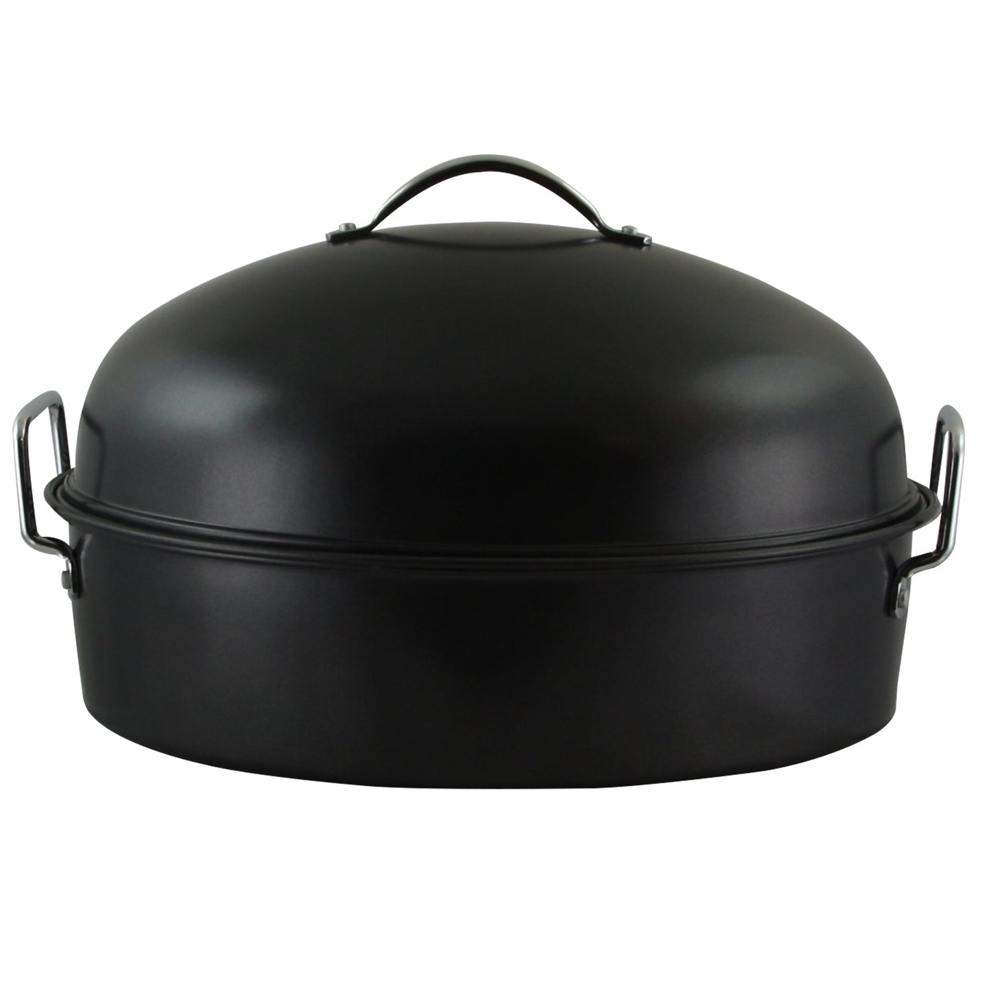 Gibson Home Kenmar High Dome Oval Roaster Set in Black W2B