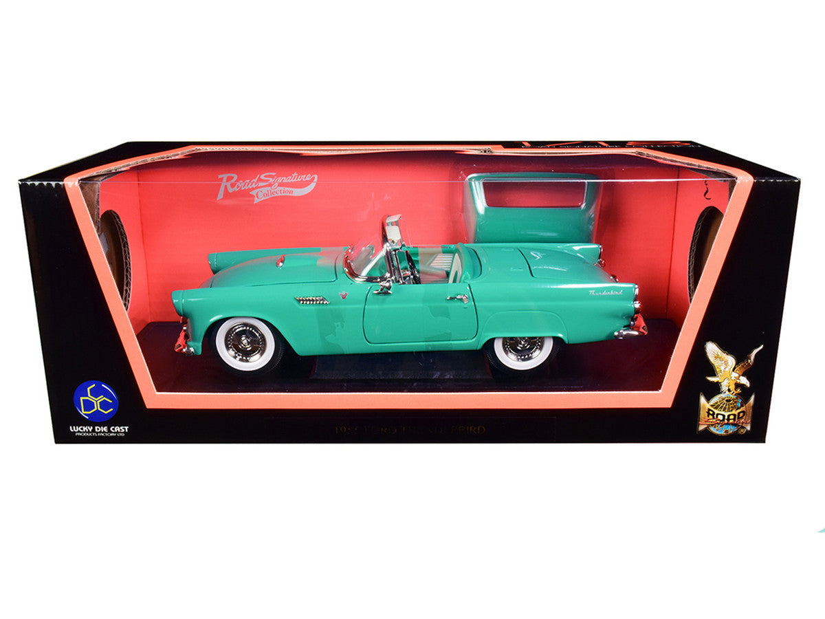 1955 Ford Thunderbird Convertible Turquoise 1/18 Diecast Model Car by Road Signature Road Signature