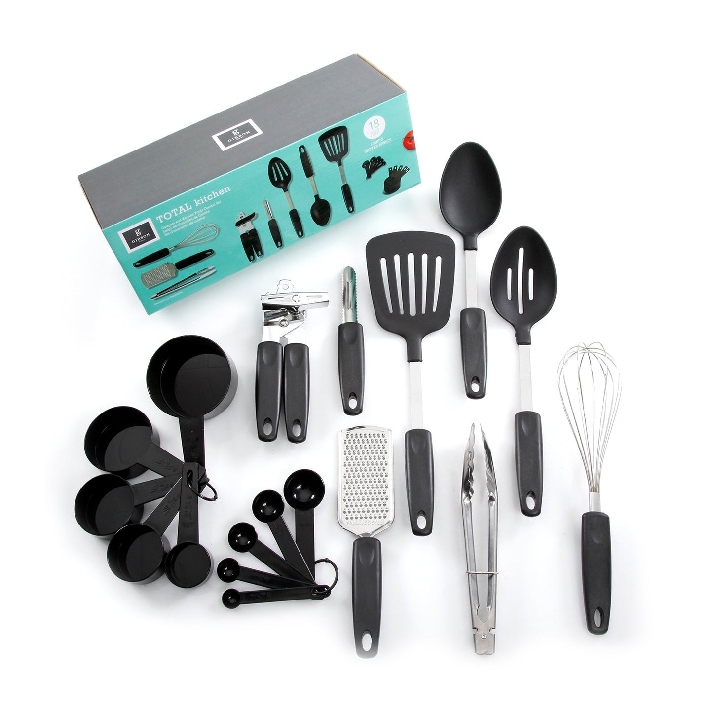 Gibson Home Total Kichen Chefs Better Basics 18-Piece Gadgets and Tools Combo Set W2B