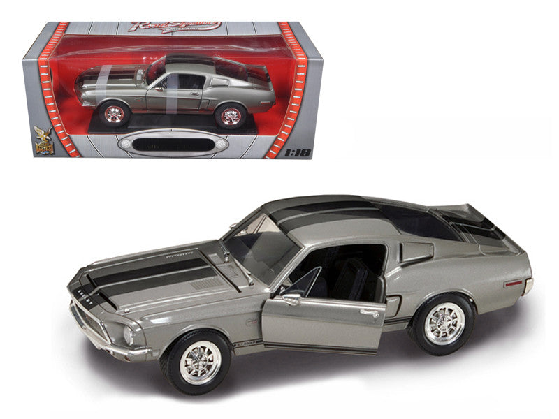 1968 Shelby GT 500KR Silver 1/18 Diecast Model Car by Road Signature Road Signature
