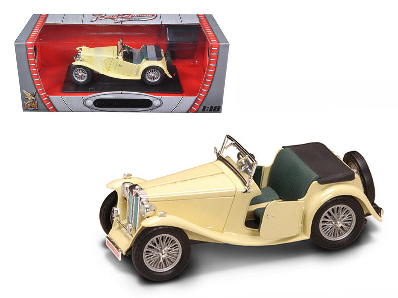 1947 MG TC Midget Yellow 1/18 Diecast Model Car by Road Signature Road Signature