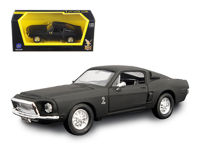 1968 Ford Mustang Shelby GT500 KR Matt Black 1/43 Diecast Model Car by Road Signature Road Signature