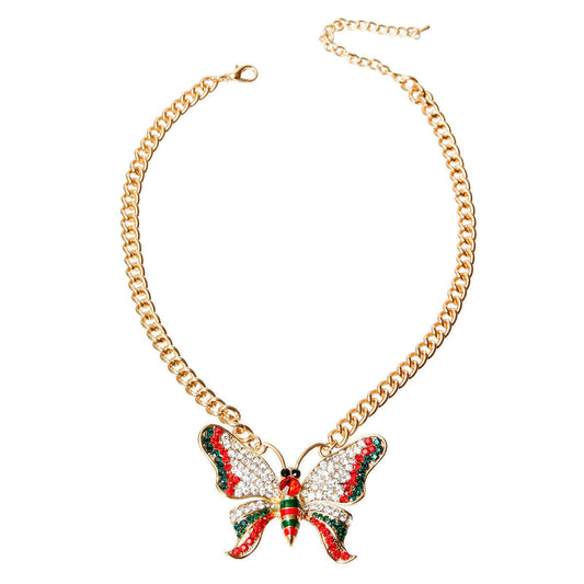 Rhinestone Butterfly Necklace W2B