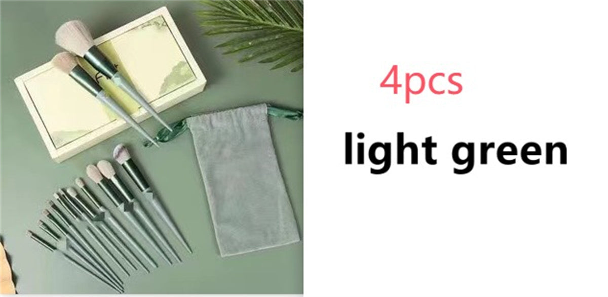 13 Makeup Brushes Green Beauty Quick-drying Set Super Soft Blush Loose Powder LadyShow.Store