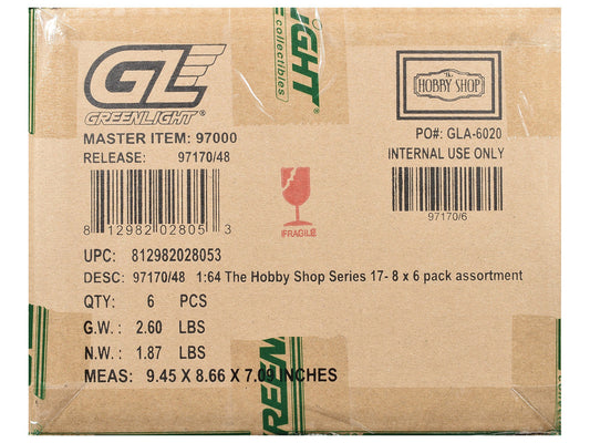 "The Hobby Shop" Series 17 Set of 6 pieces 1/64 Diecast Model Cars by Greenlight Greenlight
