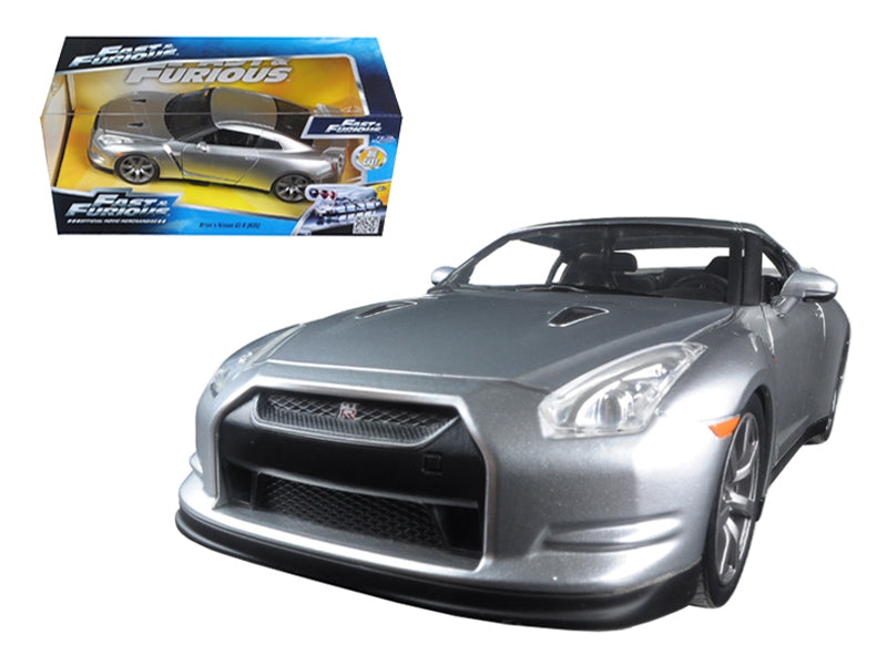 Brian's Nissan GT-R (R35) Silver "Fast & Furious" Movie 1/24 Diecast Model Car by Jada W2B