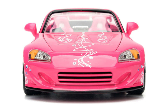Suki's 2001 Honda S2000 Convertible Pink with Graphics "25 Years of Fast & Furious" "2 Fast 2 Furious" (2003) Movie 1/24 Diecast Model Car by Jada Jada