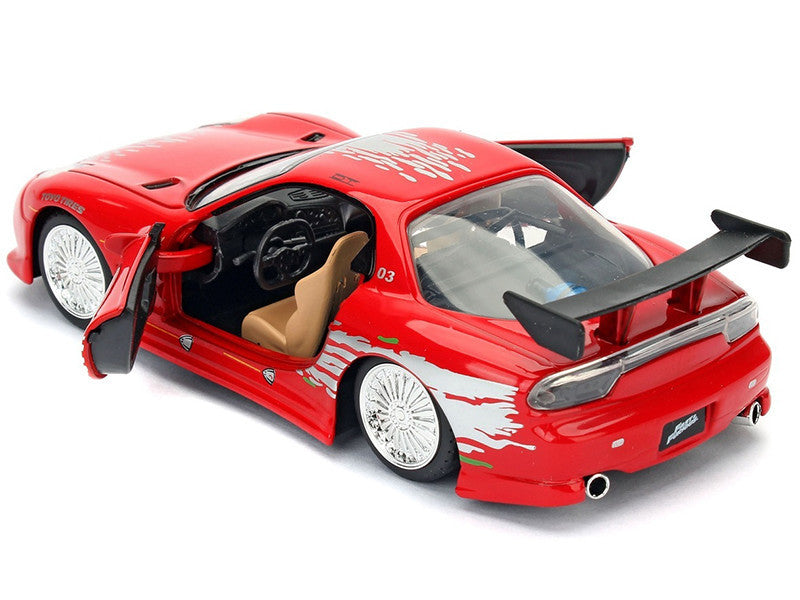 Dom's Mazda RX-7 Red with Graphics "Fast & Furious" Movie 1/32 Diecast Model Car by Jada Jada