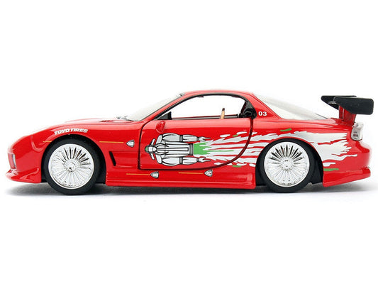 Dom's Mazda RX-7 Red with Graphics "Fast & Furious" Movie 1/32 Diecast Model Car by Jada Jada