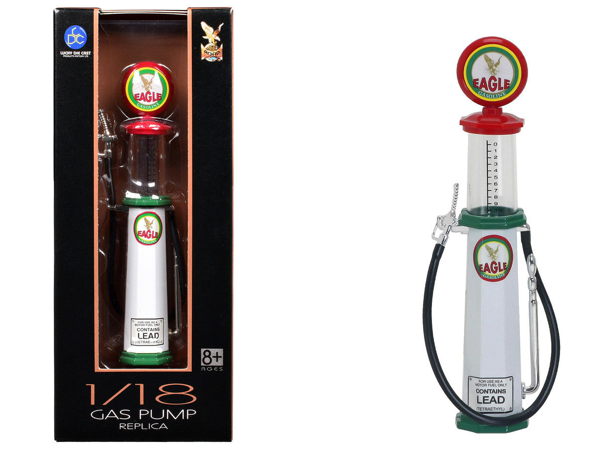 Eagle Gasoline Vintage Gas Pump Cylinder 1/18 Diecast Replica by Road Signature Road Signature