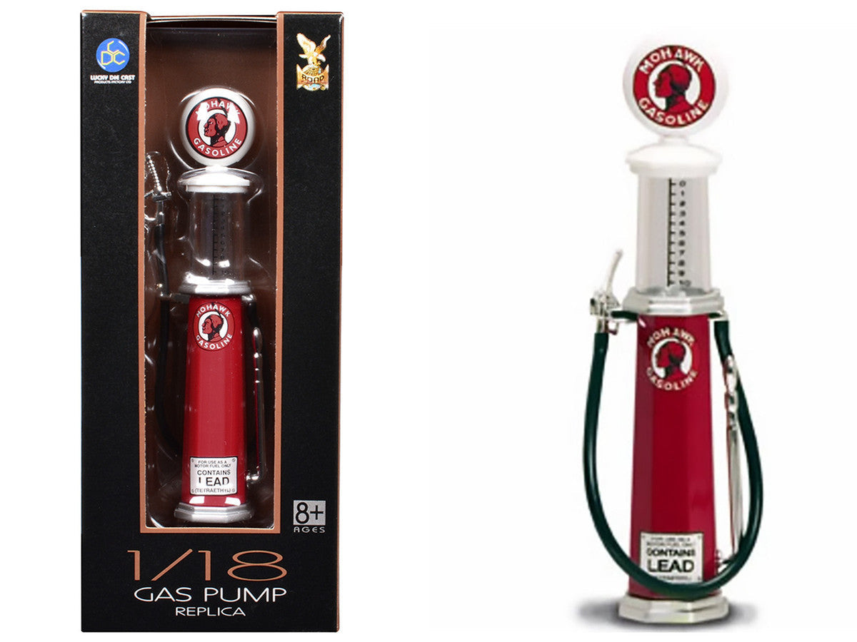 Mohawk Gasoline Vintage Gas Pump Cylinder 1/18 Diecast Replica by Road Signature Road Signature
