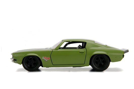 Dom's 1973 Chevrolet Camaro "F-Bomb" Matt Green with Black Hood Stripe "Fast & Furious" Movie 1/32 Diecast Model Car by Jada Jada