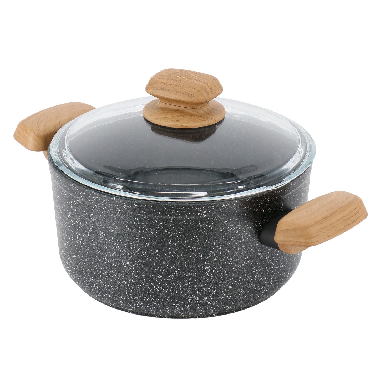 Korkmaz Montana 2 Piece 5 Liter Aluminum Nonstick Casserole Dish with Lid and Faux Wood Handles W2B