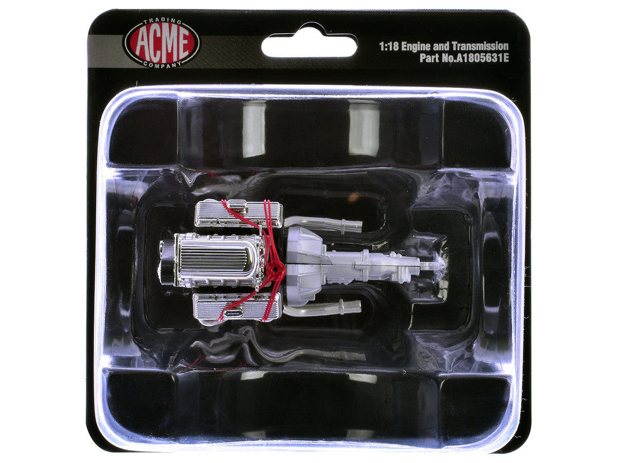 Blown 455 Engine and Transmission Replica from "1970 Oldsmobile 442 W30 W-Machine" 1/18 Model by ACME Acme