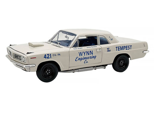 1963 Pontiac Tempest Super Duty "Wynn Engineering Co." White with Blue Interior Limited Edition to 315 pieces Worldwide 1/18 Diecast Model Car by ACME Acme
