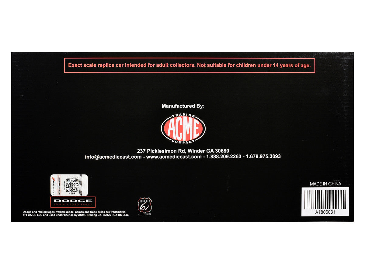 1970 Dodge Challenger "Boycott - 'Dandy' Dick Landy" White with Black and Red Stripes and Graphics Limited Edition to 500 pieces Worldwide 1/18 Diecast Model Car by ACME Acme