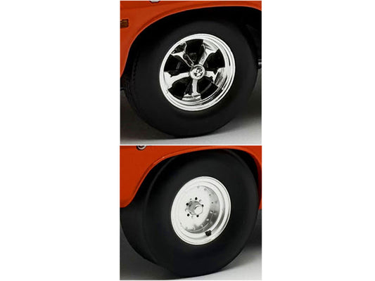 "Centerline/Keystone" Wheel and Tire Set of 4 pieces from 1970 Plymouth HEMI Cuda for 1/18 Scale Models by ACME Acme