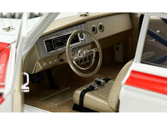 1965 Dodge Coronet AWB "Mr. Tomato" White with Red Stripes Limited Edition to 408 pieces Worldwide 1/18 Diecast Model Car by ACME Acme