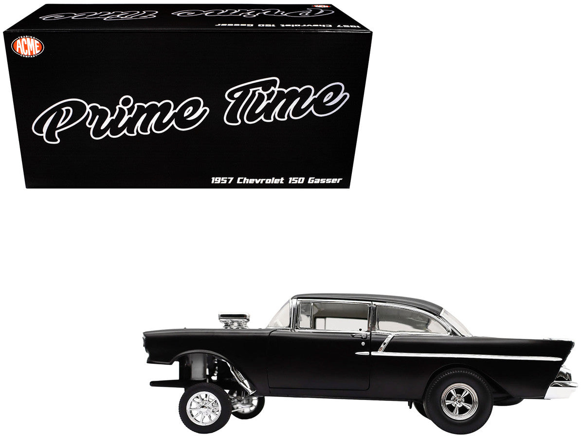 1957 Chevrolet 150 Gasser "Prime Time" Black Limited Edition to 204 pieces Worldwide 1/18 Diecast Model Car by ACME-4