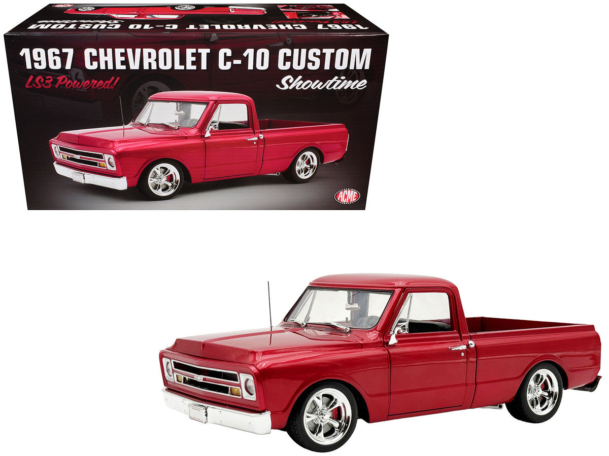 1967 Chevrolet C-10 Custom Pickup Truck "Showtime" Deep Candy Red Metallic Limited Edition to 612 pieces Worldwide 1/18 Diecast Model Car by ACME-4