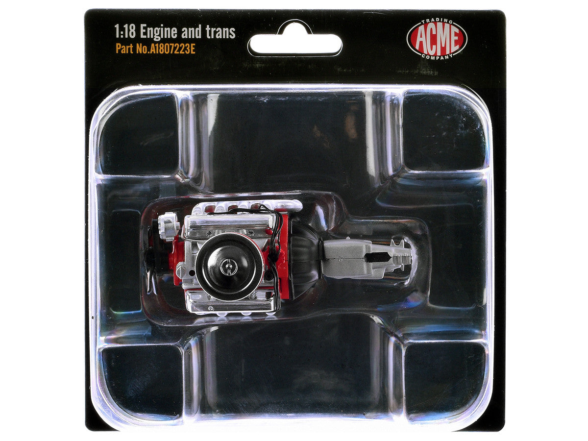 Small Block 350 Engine and Transmission Replica from "1967 Chevrolet K-10 Pickup Truck" 1/18 Model by ACME Acme