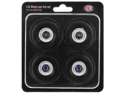 "35 Inch Offroad" Wheel and Tire Set of 4 pieces from 1967 Chevrolet K-10 Pickup Truck for 1/18 Scale Models by ACME Acme
