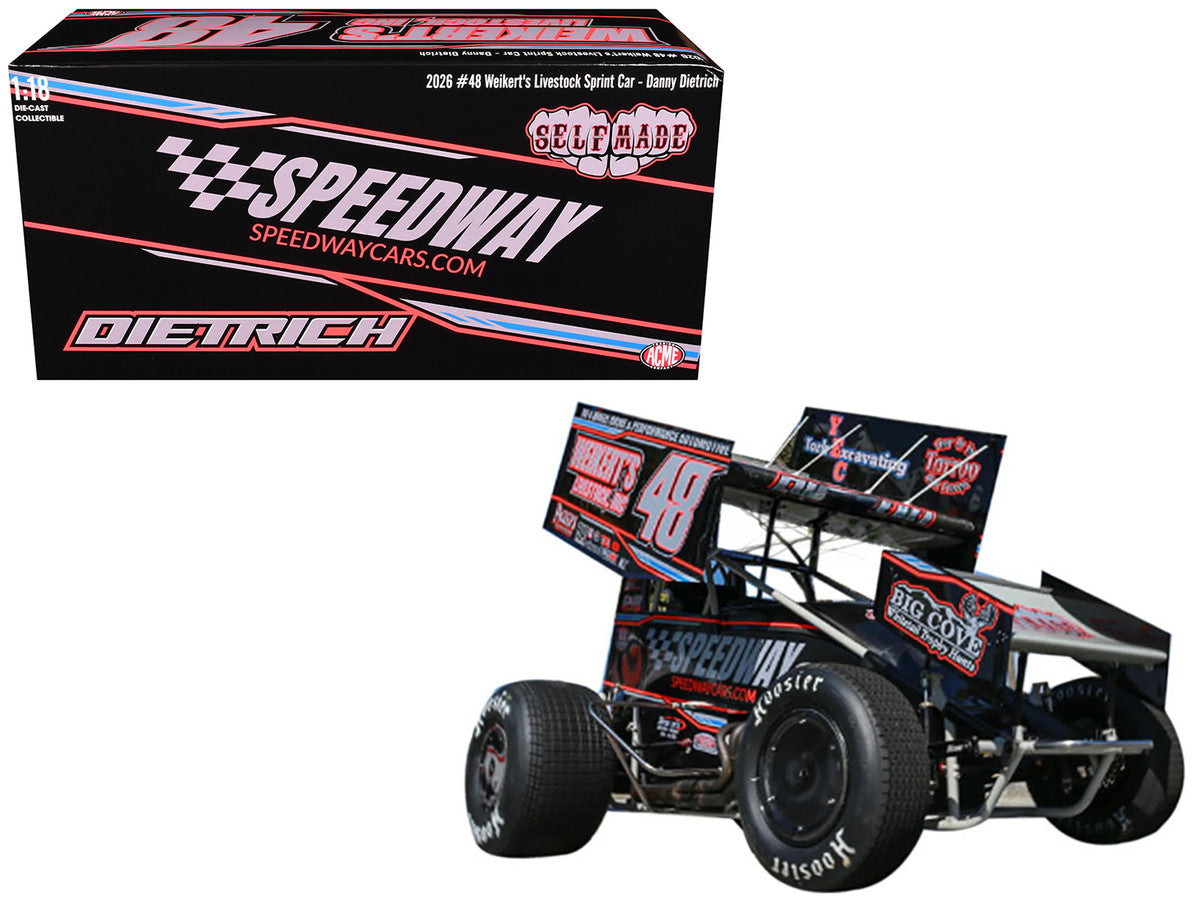 Winged Sprint Car #48 Danny Dietrich "Weikert's Livestock - Speedway Cars" (2026) 1/18 Diecast Model Car by ACME Acme