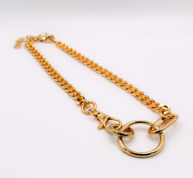 Golden Chain Cascade Necklace – Luxury Gold Statement Necklace Le Réussi