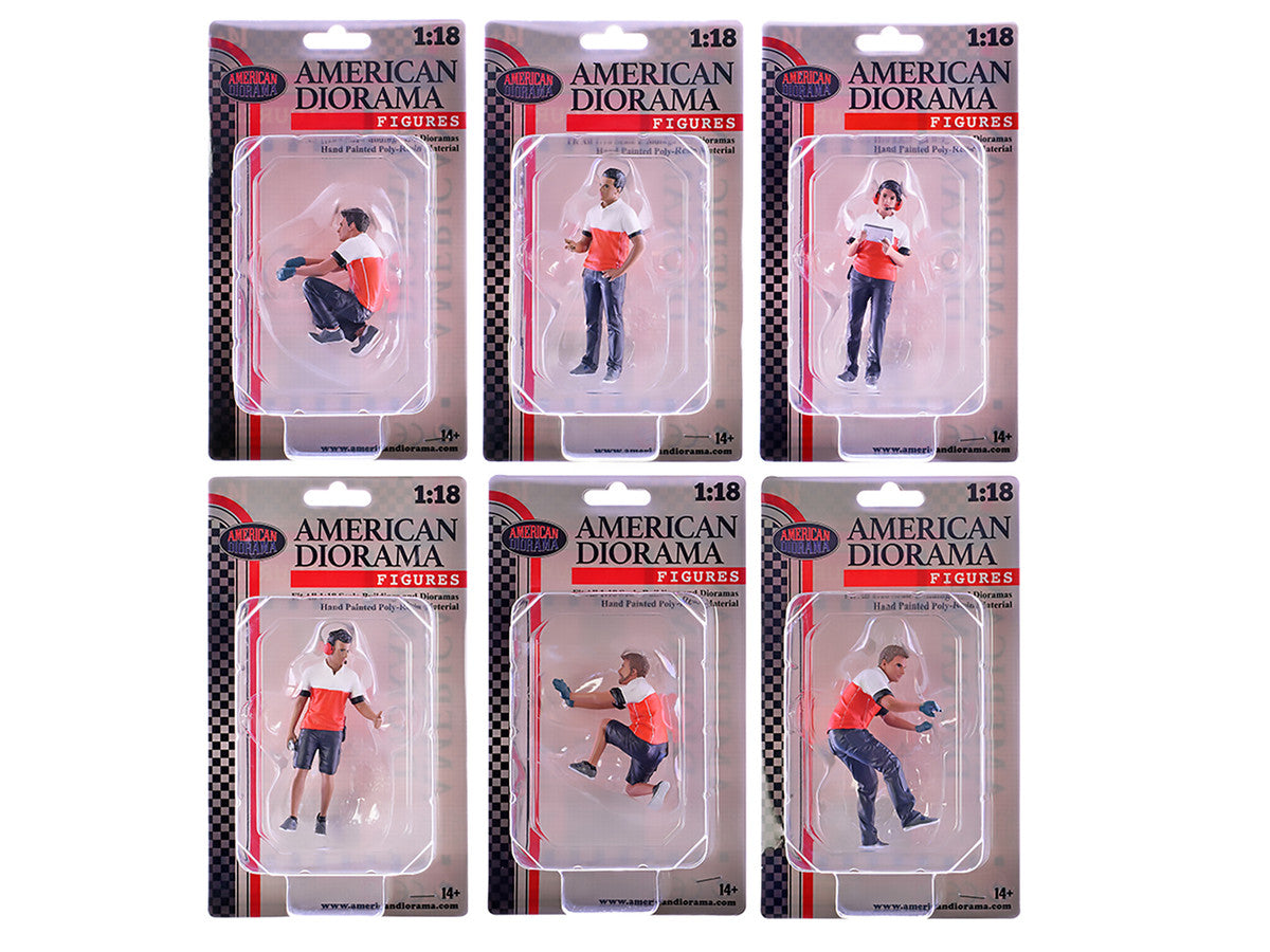 "Race Crew" 6 piece Figure Set for 1/18 scale models by American Diorama American Diorama