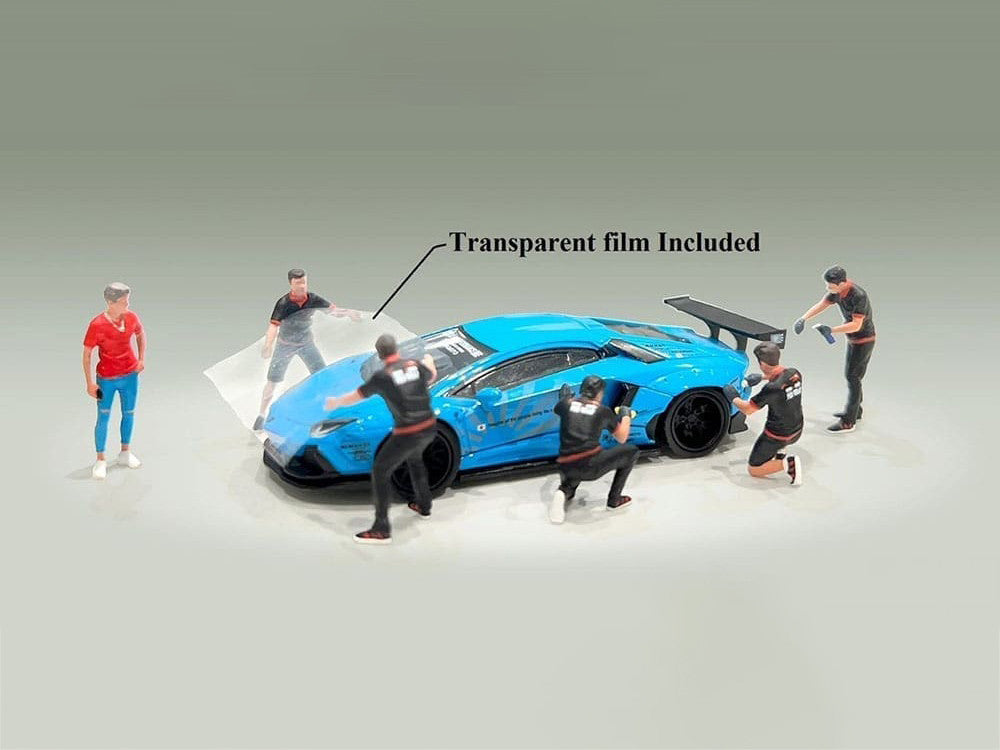 "Pro Wrap" 6 piece Diecast Figure Set (6 Figures) Limited Edition for 1/64 Scale Models by American Diorama American Diorama