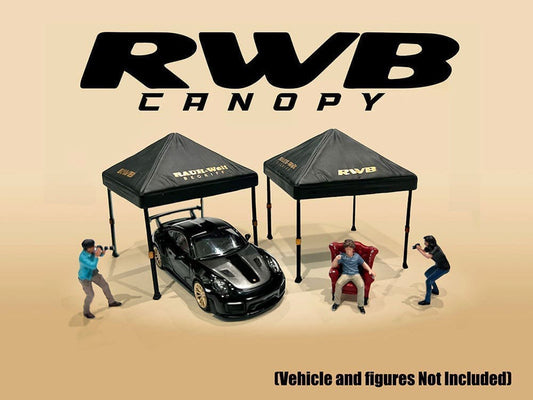 "RWB (RAUH-Welt BEGRIFF)" Canopy 2 Piece Set Black Limited Edition for 1/64 Scale Models by American Diorama American Diorama