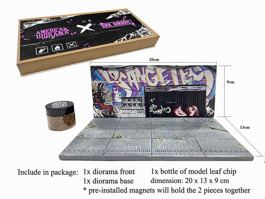 "American Diorama X INK BMBRS - LA Graffiti" Street Art Diorama for 1/64 Scale Models by American Diorama