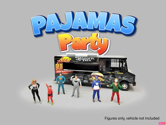 "Pajamas Party" 6 piece Diecast Figure Set (6 Figures) Limited Edition for 1/64 Scale Models by American Diorama-1