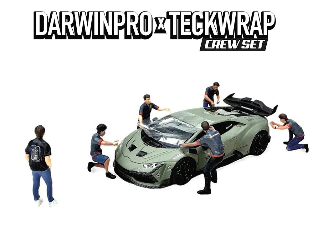 "DarwinPro x Teckwrap Crew" 6 piece Diecast Figure Set (6 Figures) Limited Edition for 1/64 Scale Models by American Diorama American Diorama