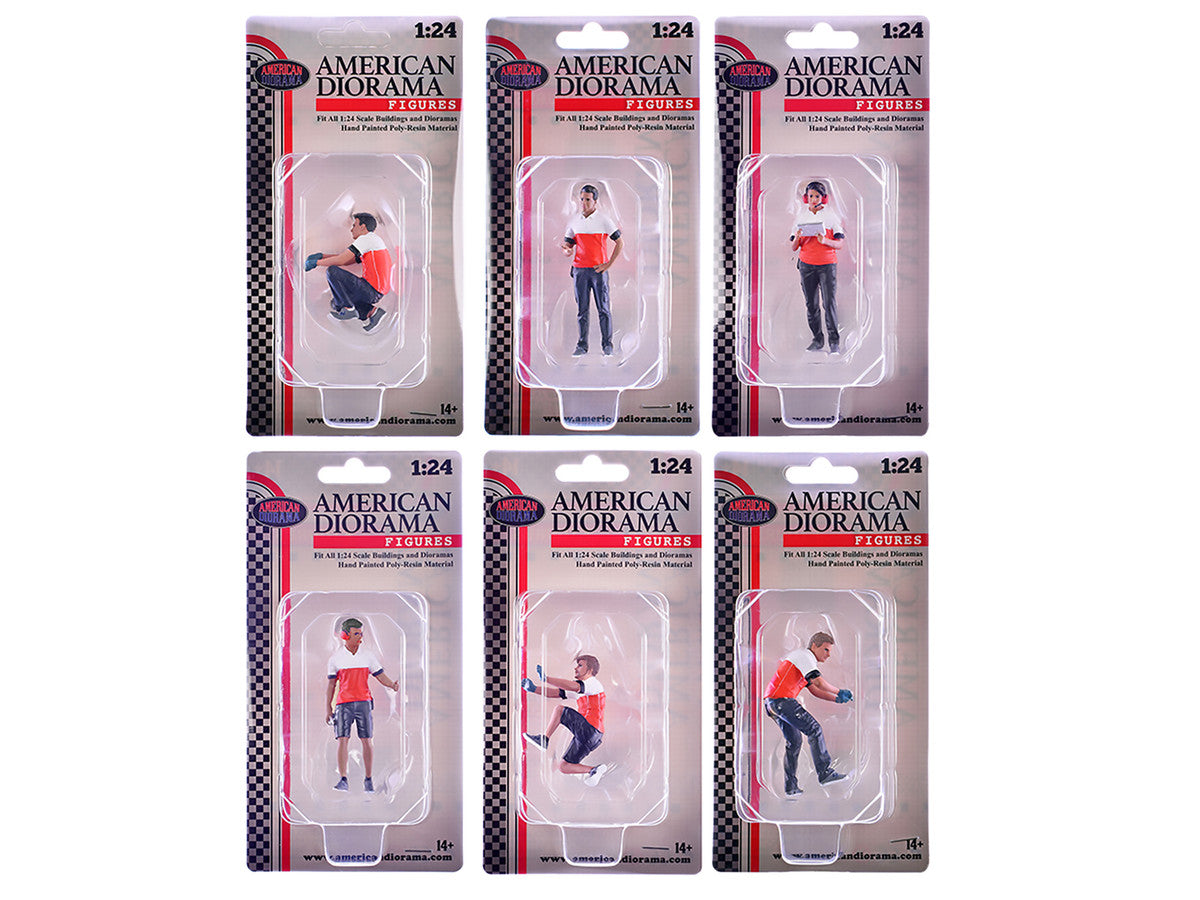 "Race Crew" 6 piece Figure Set for 1/24 Scale Models by American Diorama American Diorama